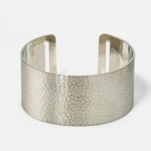 Open Cuff Hammered Metal Bracelet